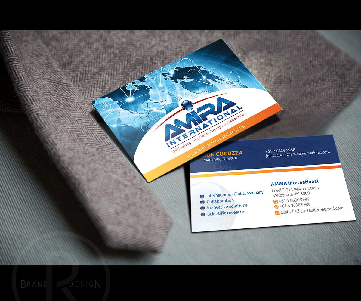 Business Card Design by Rich_LHA for AMIRA International | Design #5149502