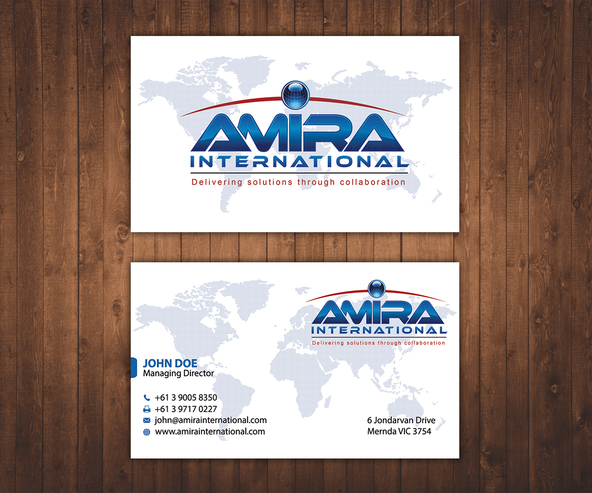 Visitenkarten-Design von Stylez Designz für AMIRA International | Design #5145352