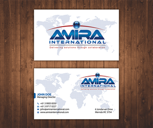 Business Card Design by Stylez Designz for AMIRA International | Design: #5145352