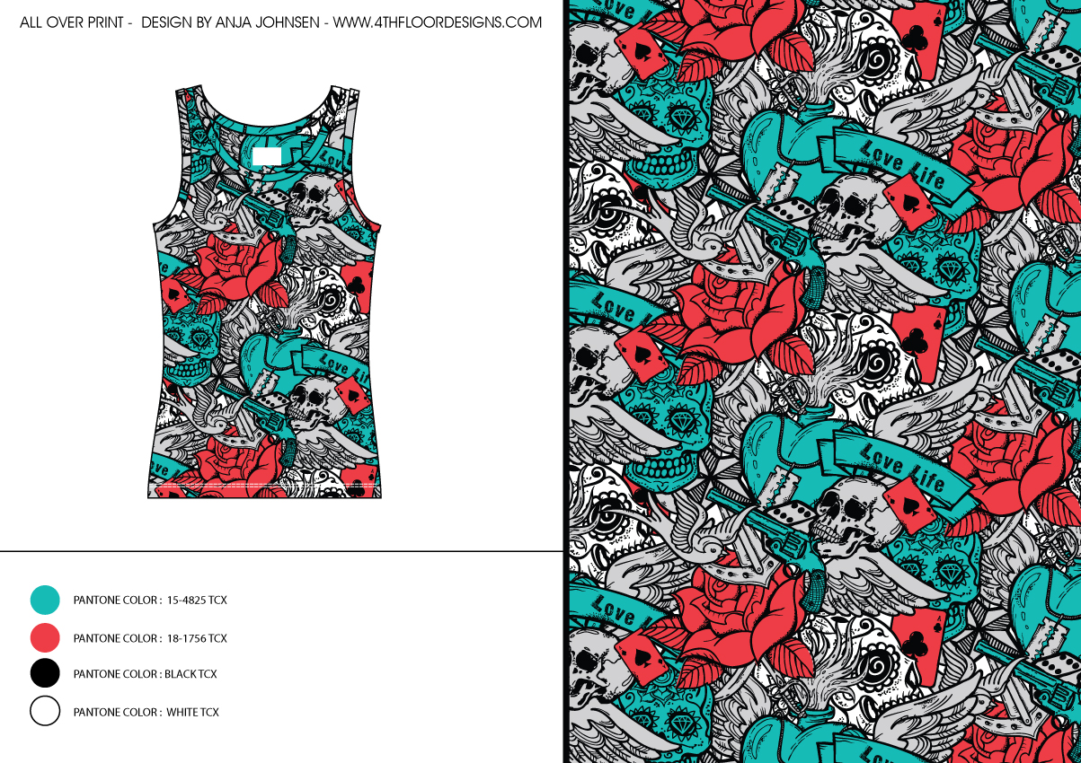 Print Design by 4thfloordesigns for Hawaiian Print Tank Tops | Design #4607962