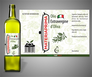 MATERIAPRIMA extra virgin olive oil label | Label Design by Maestroto