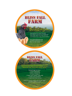 Bliss Falls Farm Organic Egg Labels | Packaging Design by Syahrol