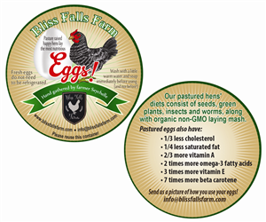 Bliss Falls Farm Organic Egg Labels | Packaging Design by Soula Vetter