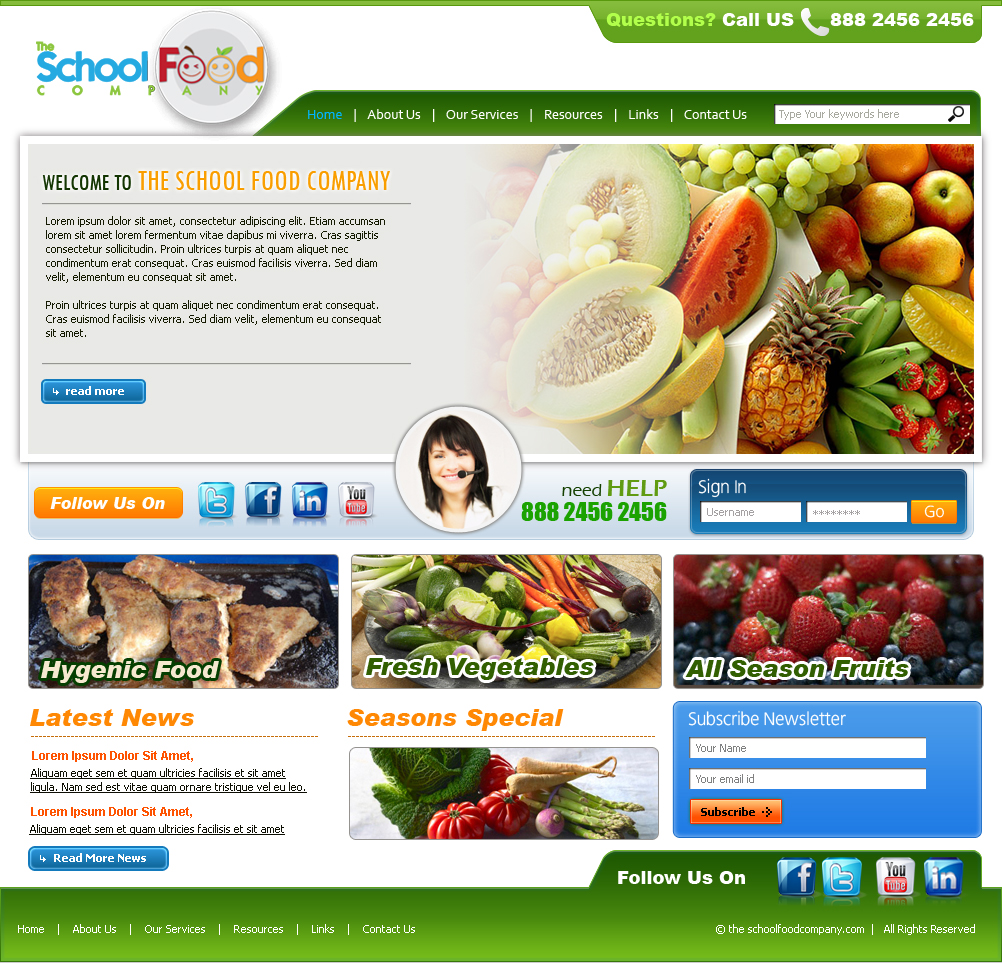 Wordpress Design by Expert Designer for The School Food Company | Design #216146
