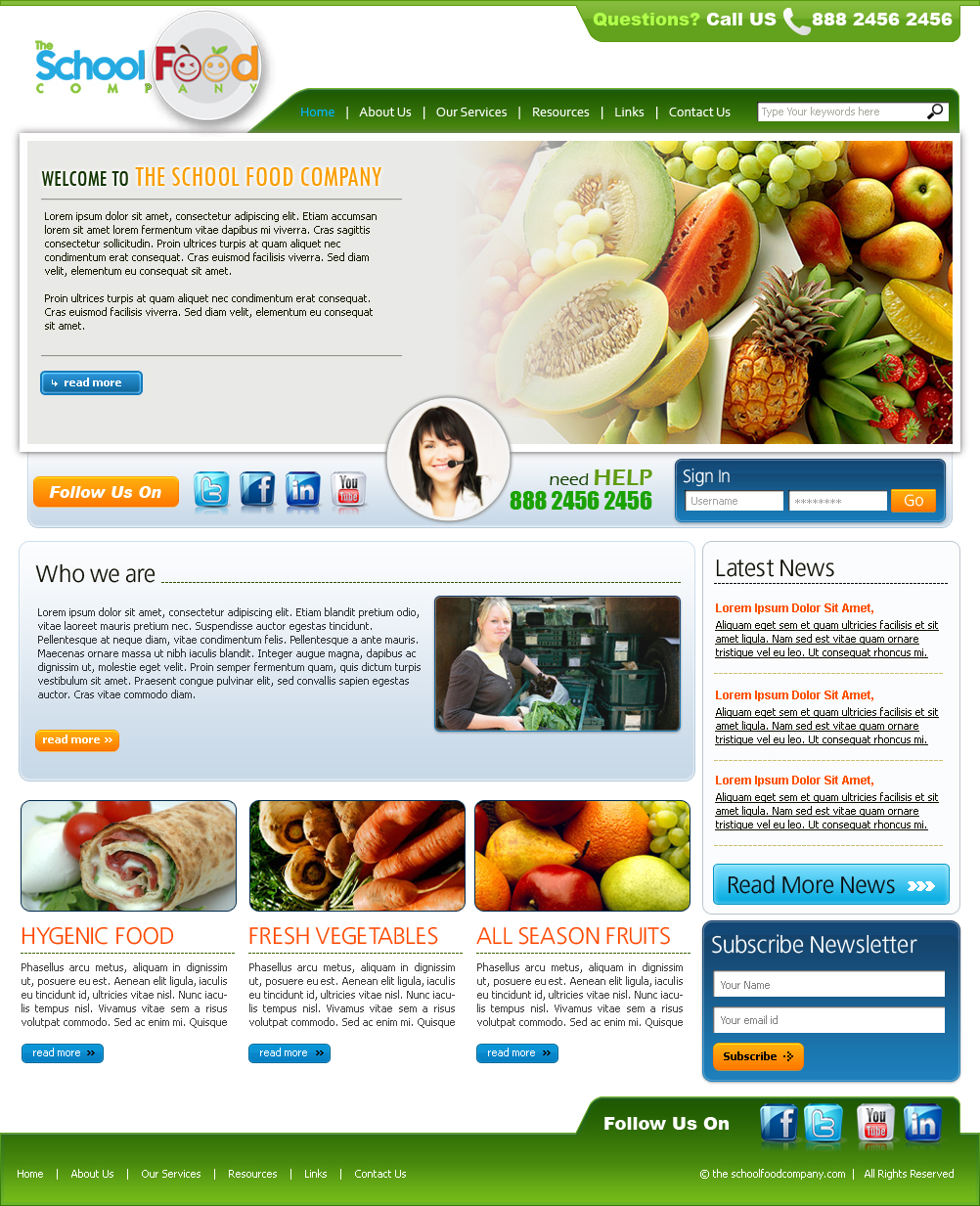 WordPress-Design von Expert Designer für The School Food Company | Design #219574