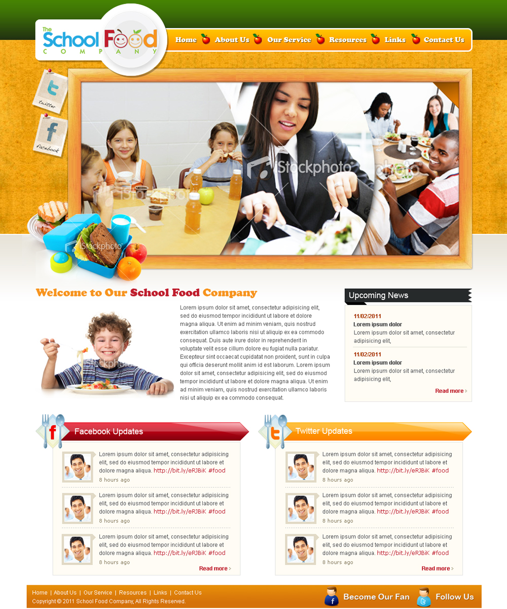Wordpress Design by Mayank Patel for The School Food Company | Design #232789