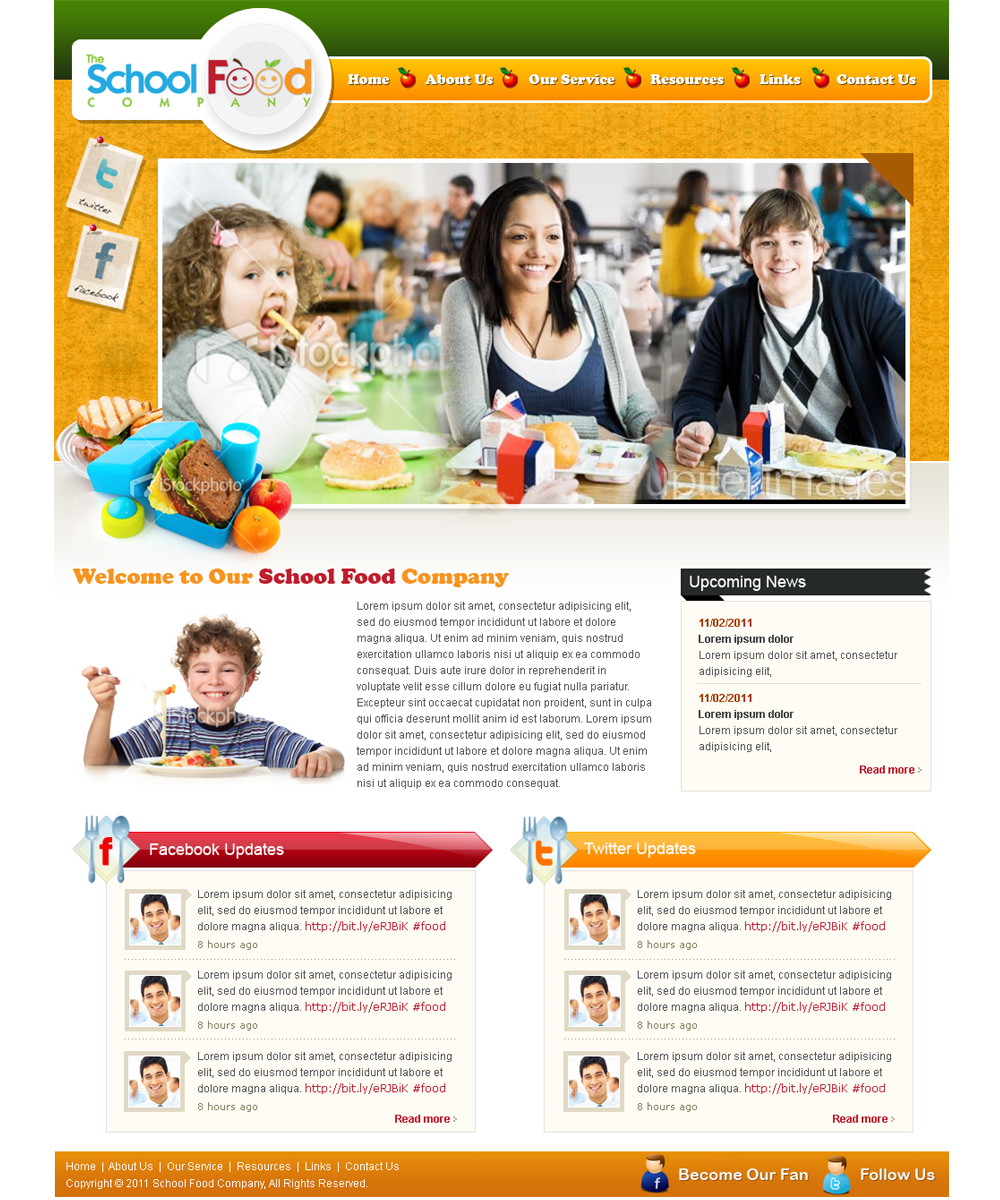 Diseño Wordpress por Mayank Patel para The School Food Company | Diseño #232790