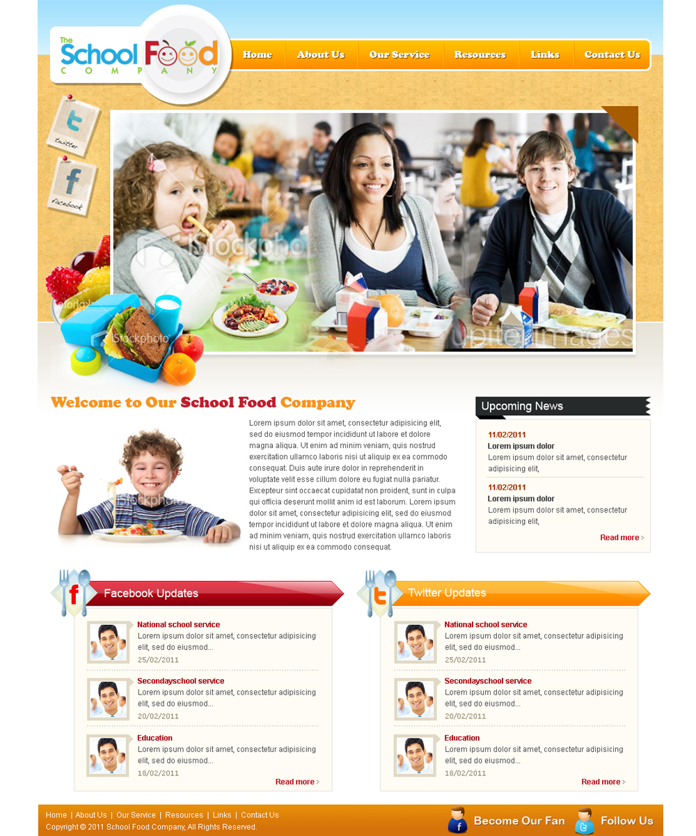 Wordpress Design by Mayank Patel for The School Food Company | Design #236650