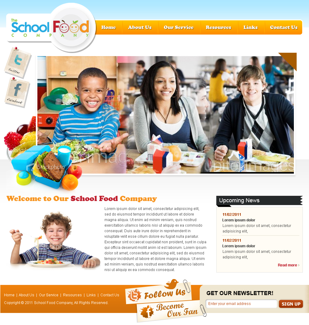 WordPress-Design von Mayank Patel für The School Food Company | Design #237317
