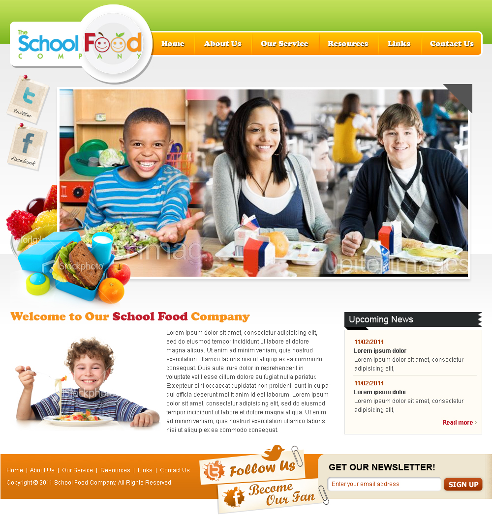 WordPress-Design von Mayank Patel für The School Food Company | Design #237318
