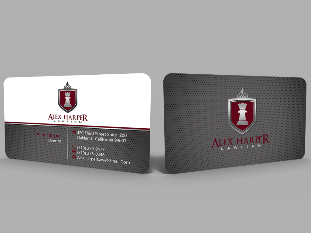 Business Card Design by Hardcore Design for Law Office of Alexander F. Harper | Design #4620612