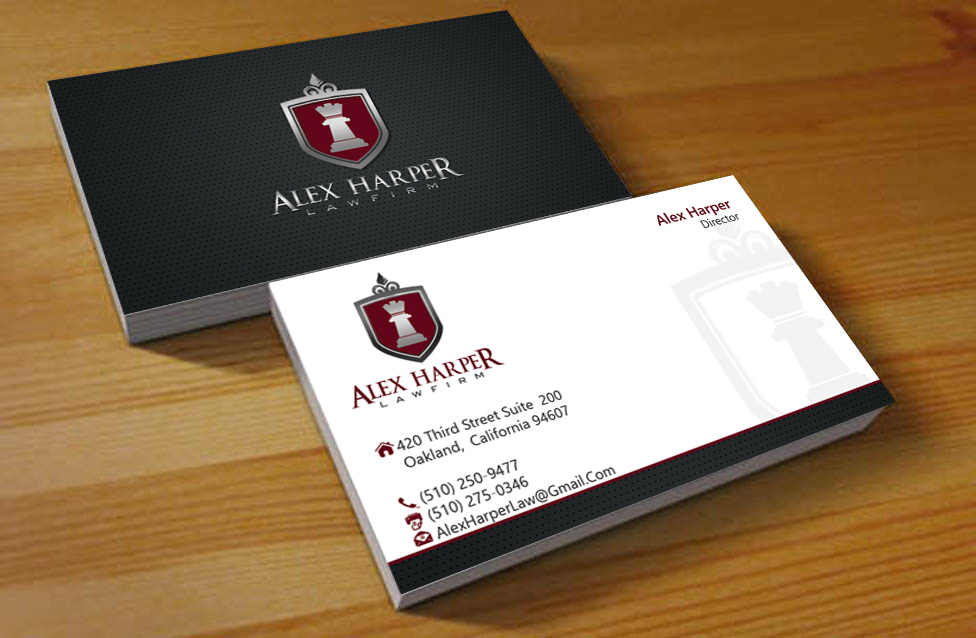 Business Card Design by Hardcore Design for Law Office of Alexander F. Harper | Design #4620615