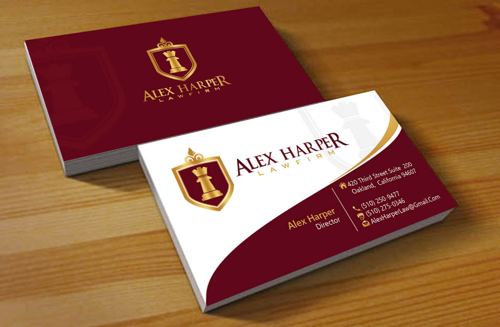 Business Card Design by Hardcore Design for Law Office of Alexander F. Harper | Design #4620617