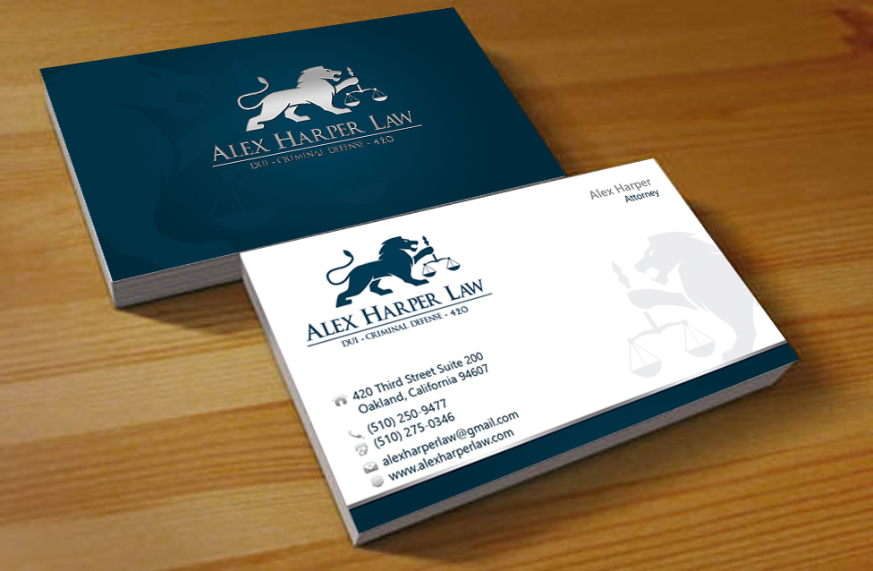 Business Card Design by Hardcore Design for Law Office of Alexander F. Harper | Design #4892255