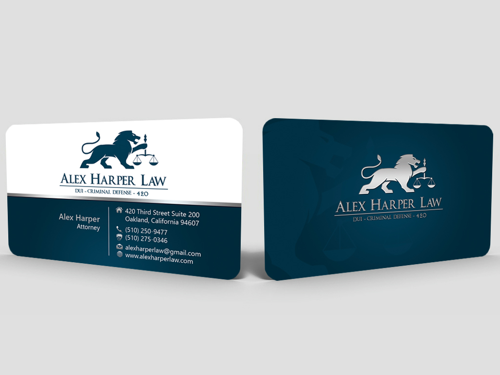 Business Card Design by Hardcore Design for Law Office of Alexander F. Harper | Design #4892261