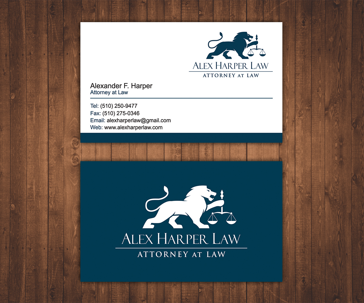 Business Card Design by Stylez Designz for Law Office of Alexander F. Harper | Design #5832885