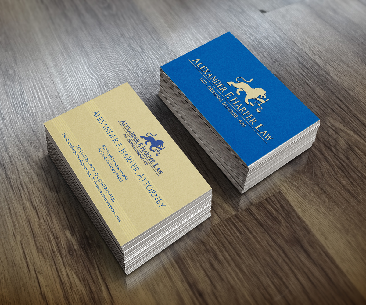 Business Card Design by JK18 for Law Office of Alexander F. Harper | Design #5961713