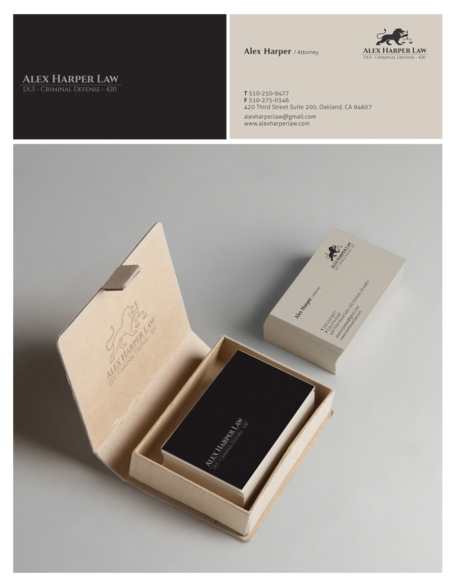 Business Card Design by EDEN B. DESIGN for Law Office of Alexander F. Harper | Design #4913841