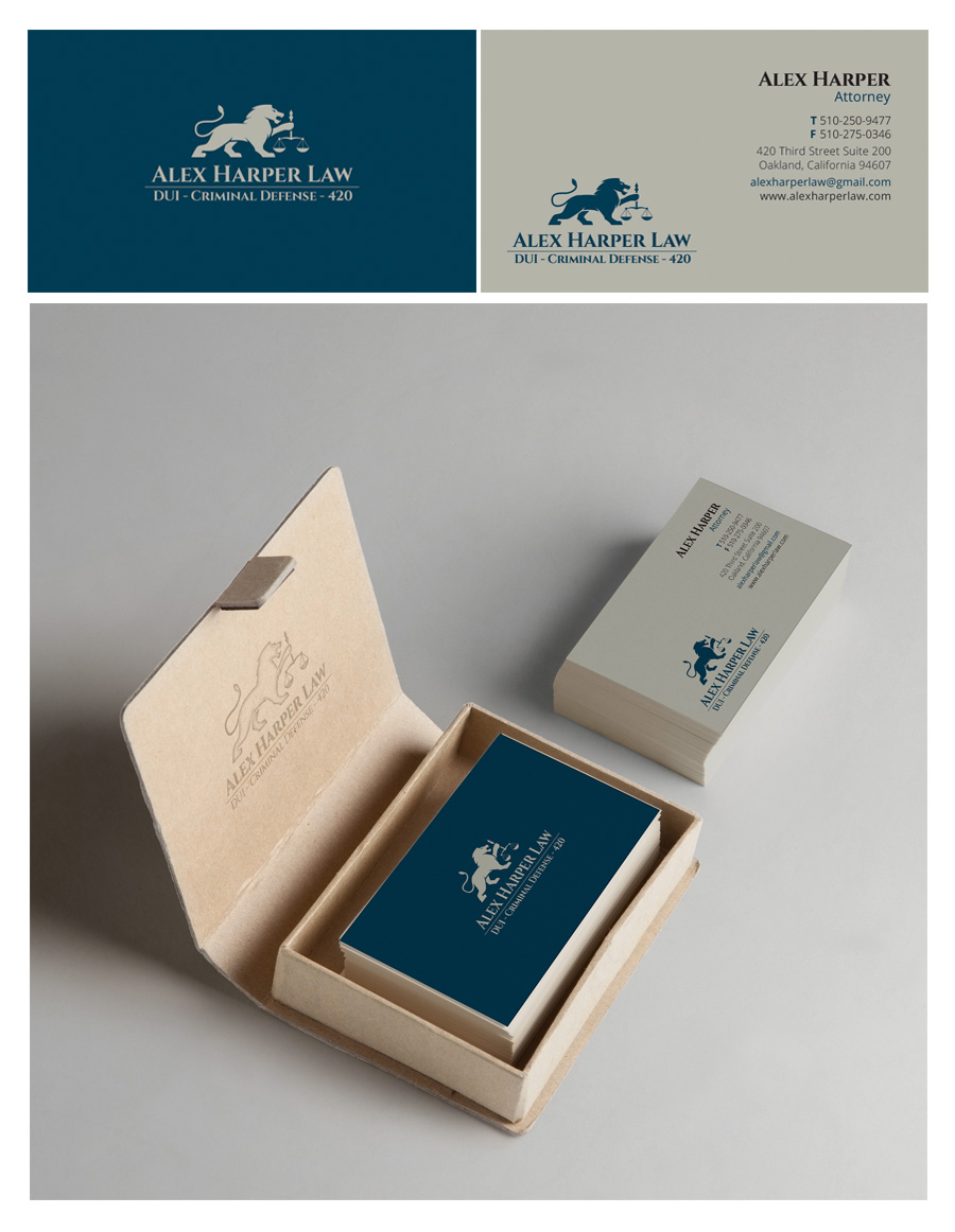 Business Card Design by EDEN B. DESIGN for Law Office of Alexander F. Harper | Design #4914452