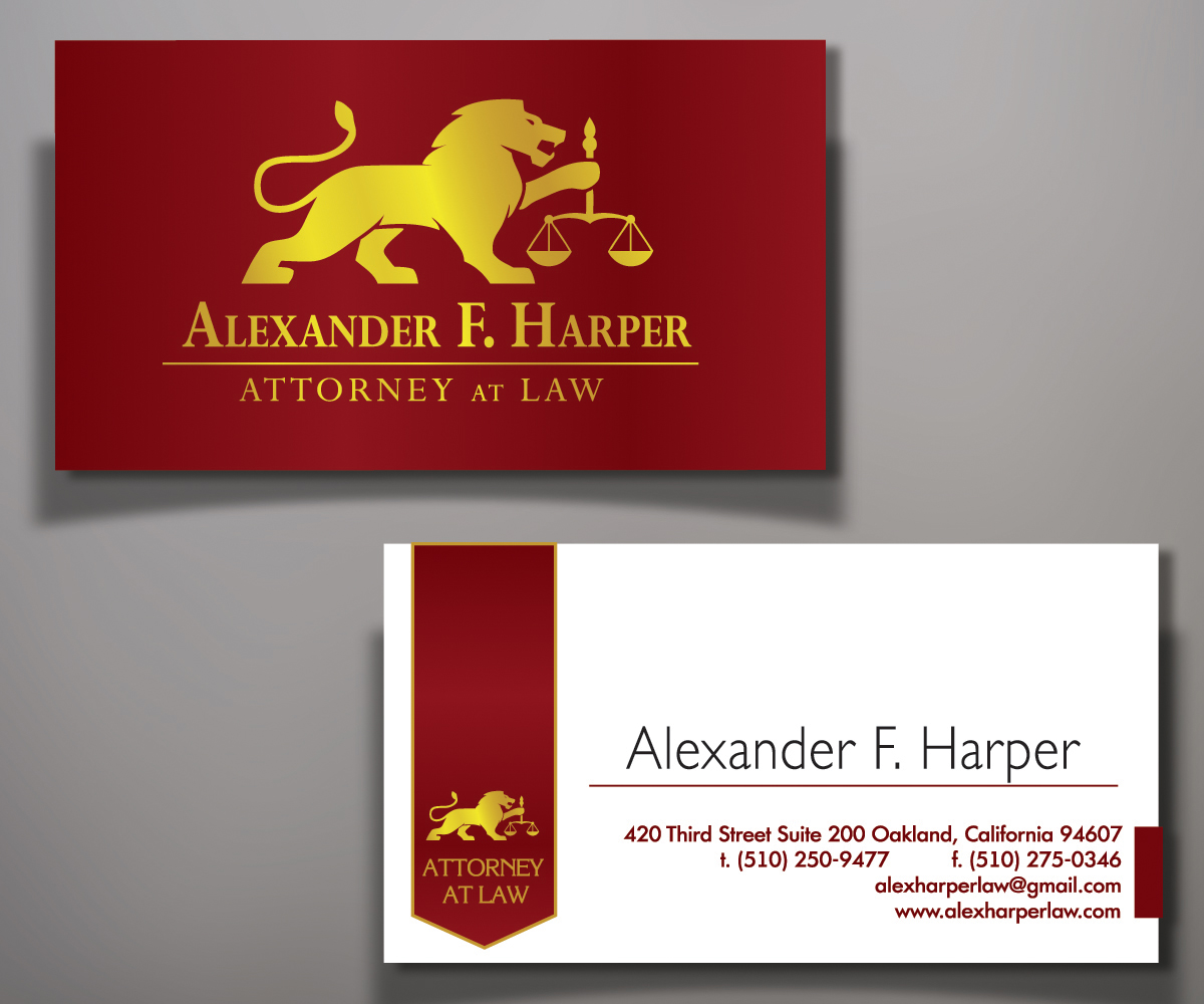 Design de Carte de Visite par Elen_ka pour Law Office of Alexander F. Harper | Design #5852890