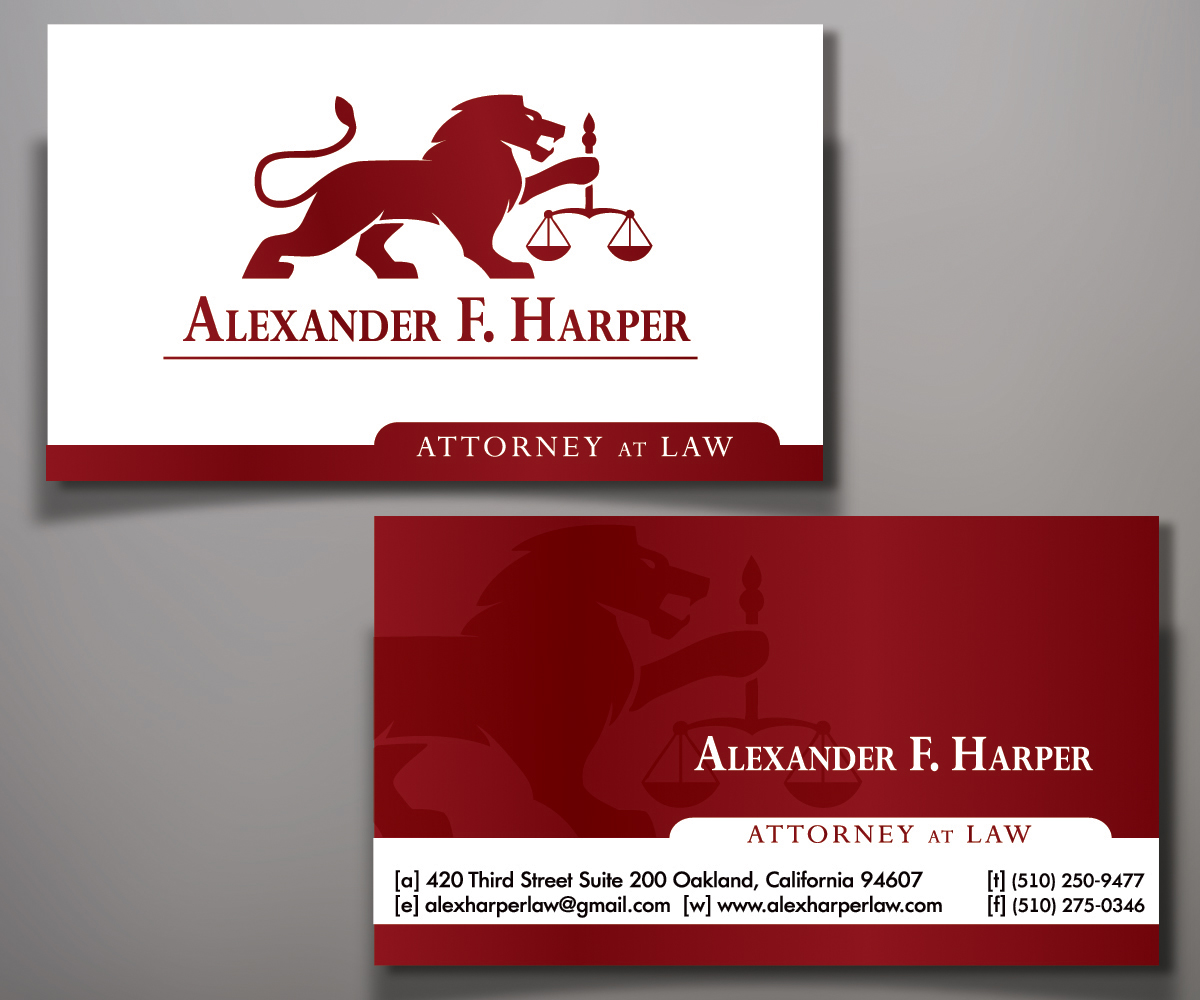 Visitenkarten-Design von Elen_ka für Law Office of Alexander F. Harper | Design #5852891