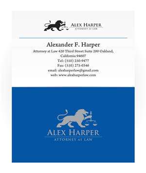 Business Card Design by R16 for Law Office of Alexander F. Harper | Design: #5833349