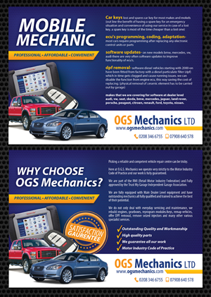 Flyer-Design von earldesigns für ogs mechanics ltd | Design #4651116
