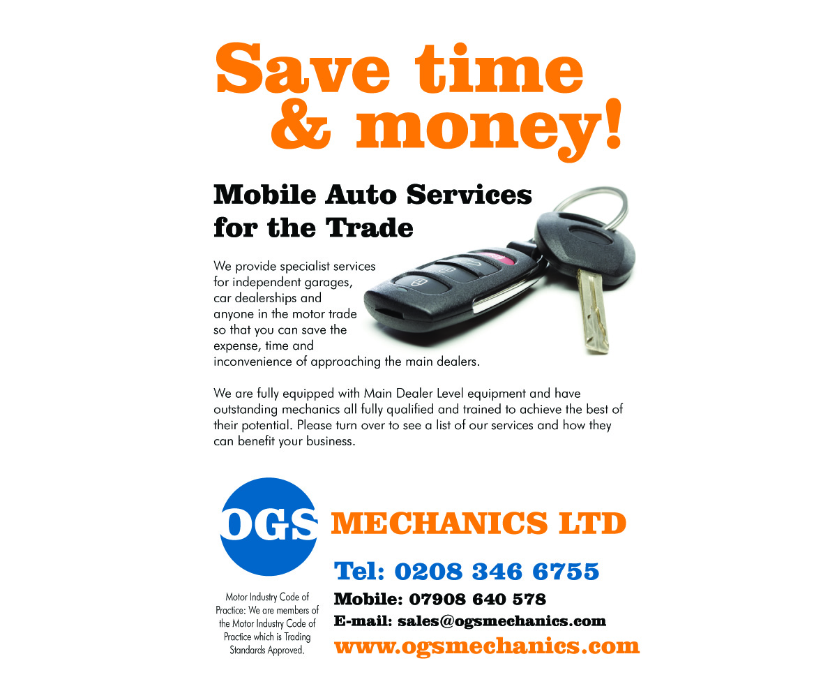 Flyer Design by Purple plasma for ogs mechanics ltd | Design #4710670
