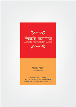 Khan's Curries | Business Card Design by Subhamay Basu
