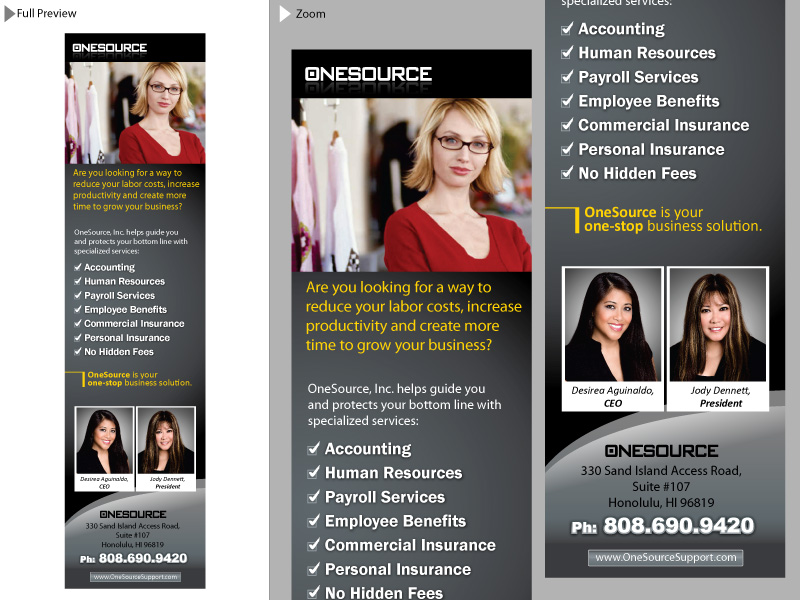 Werbe-Design von Jozbel für OneSource, Inc. | Design #1312014