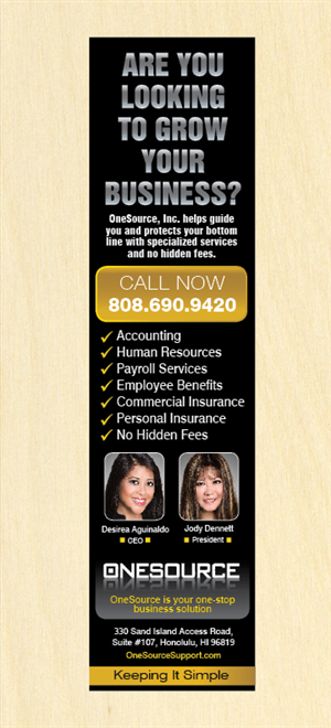 Advertisement Design by rkailas for OneSource, Inc. | Design: #1324272