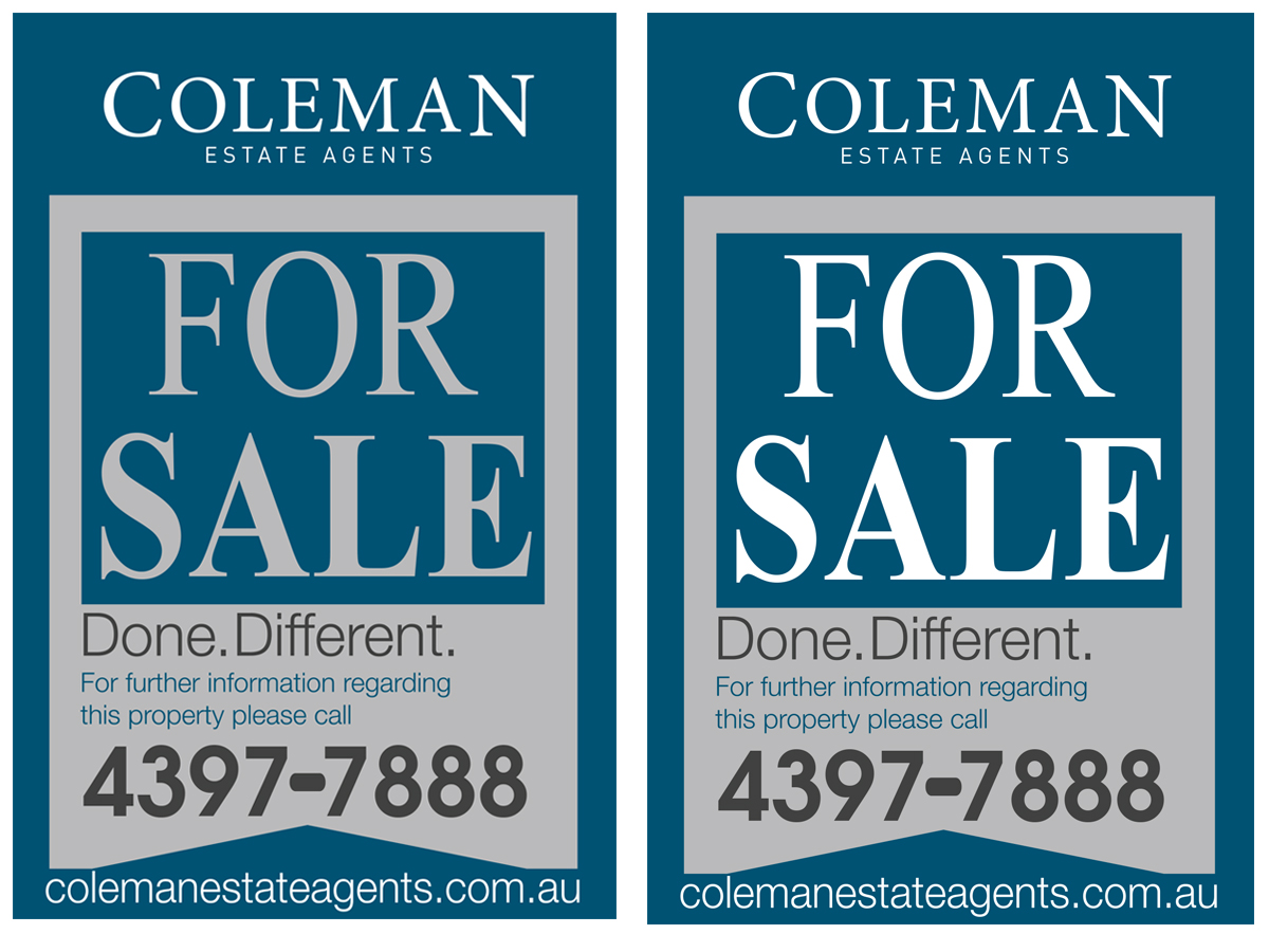 Signage Design by Soula Vetter for Coleman Estate Agents | Design #4643852