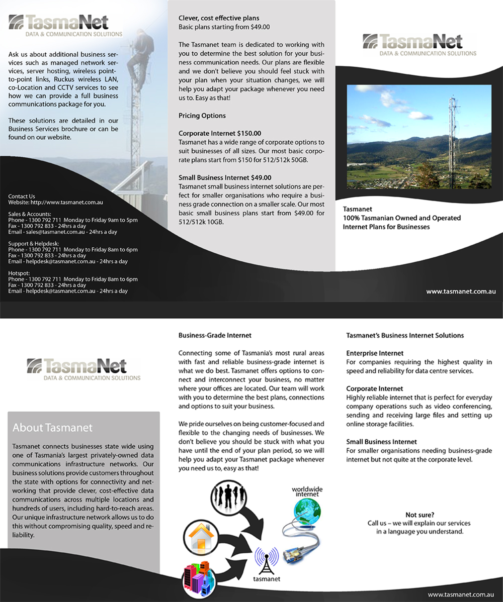 Brochure Design by dimsGraphics for TasmaNet | Design #233888