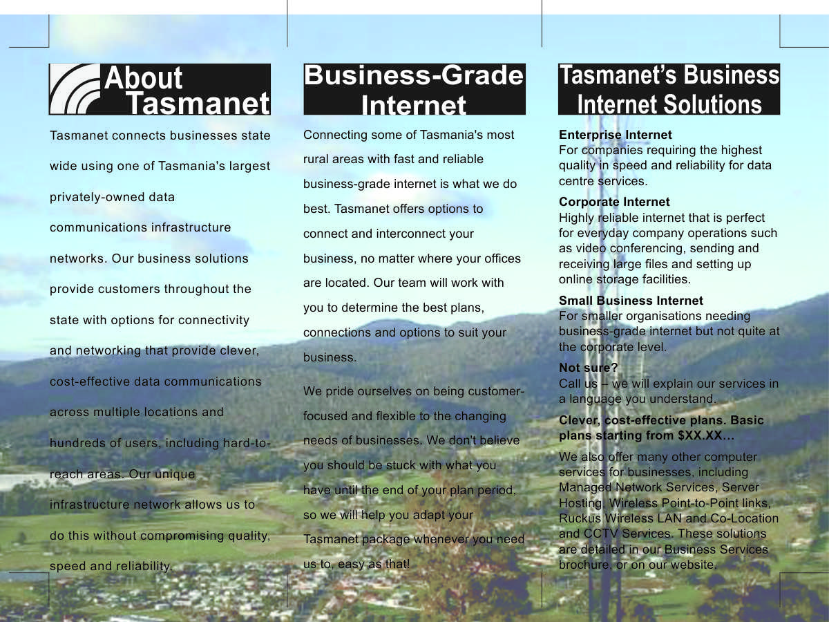 Brochure Design by Aadya for TasmaNet | Design #225651