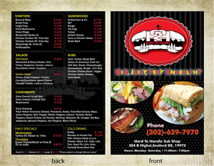 Diseño de Menú por Sbss para Hard To Handle Sub Shop LLC | Diseño: #1315023