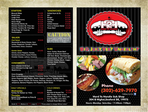 Diseño de Menú por Sbss para Hard To Handle Sub Shop LLC | Diseño: #1328616