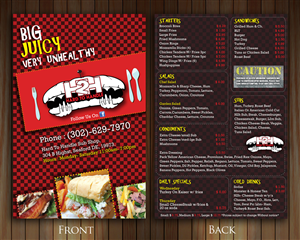 Diseño de Menú por Sbss para Hard To Handle Sub Shop LLC | Diseño: #1333117