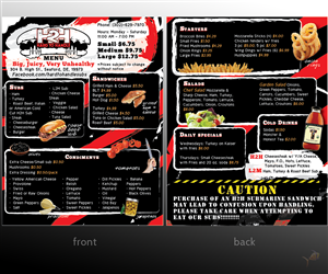 Diseño de Menú por Meow Mix para Hard To Handle Sub Shop LLC | Diseño: #1335506