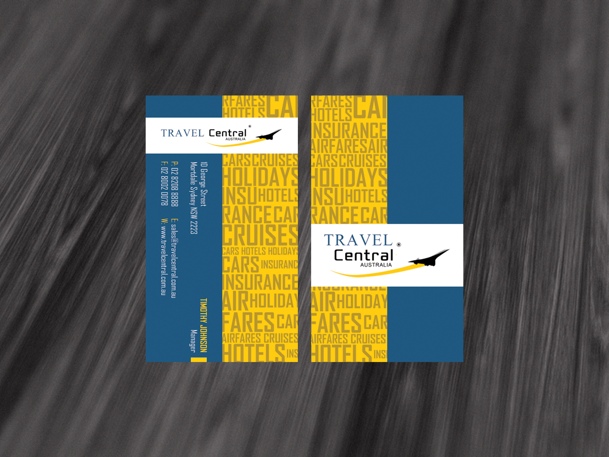 Design de Carte de Visite par diRtY.EMM pour TRAVEL CENTRAL | Design #1317462