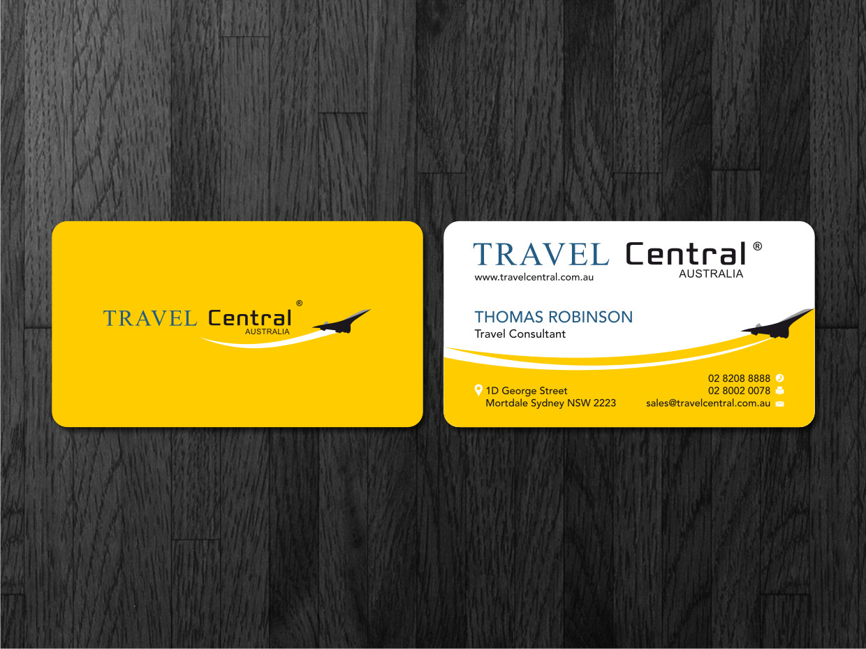 Design de Carte de Visite par Atvento Graphics pour TRAVEL CENTRAL | Design #1325365