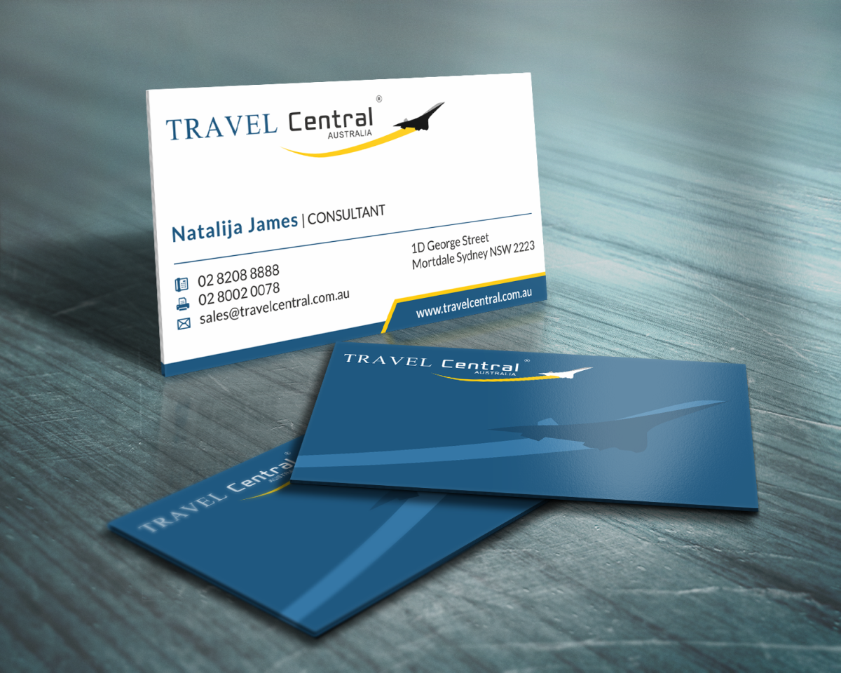 Design de Carte de Visite par HYPdesign pour TRAVEL CENTRAL | Design #1318253