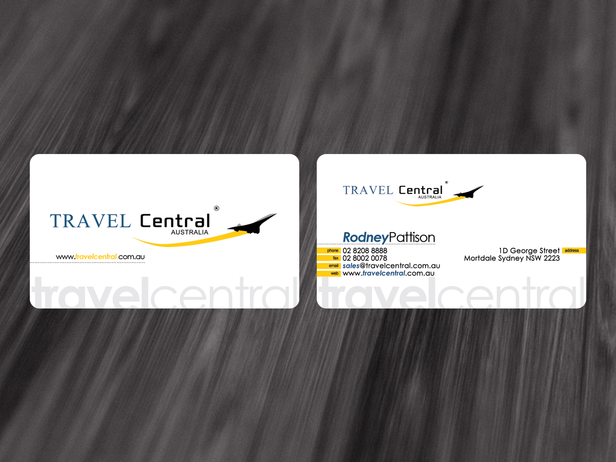 Design de Carte de Visite par jAY!.... pour TRAVEL CENTRAL | Design #1320754