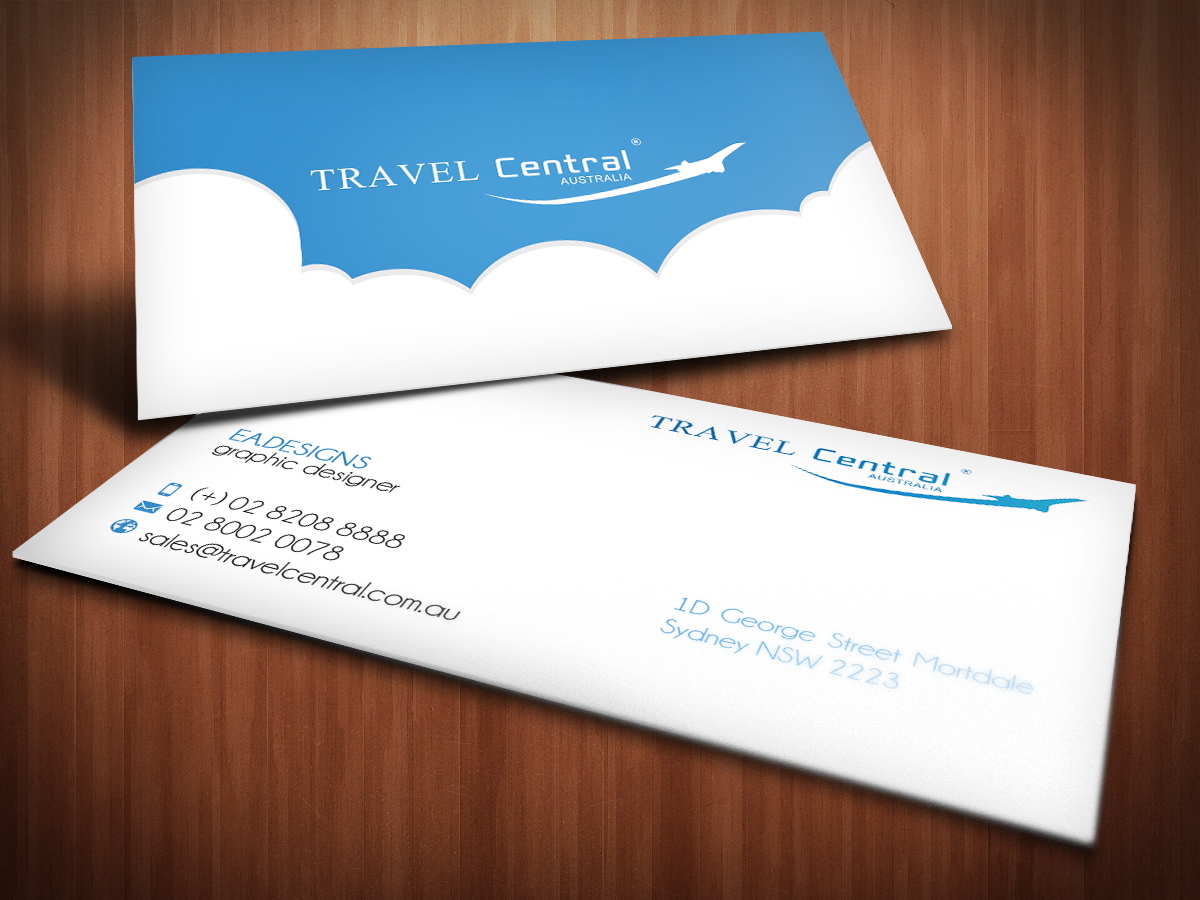 Business Card Design by Ananass-Templates for TRAVEL CENTRAL | Design #1338828