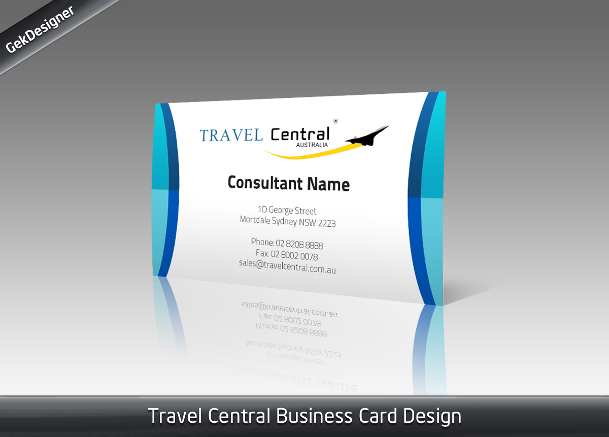 Business Card Design by gekgrfx for TRAVEL CENTRAL | Design #1324916