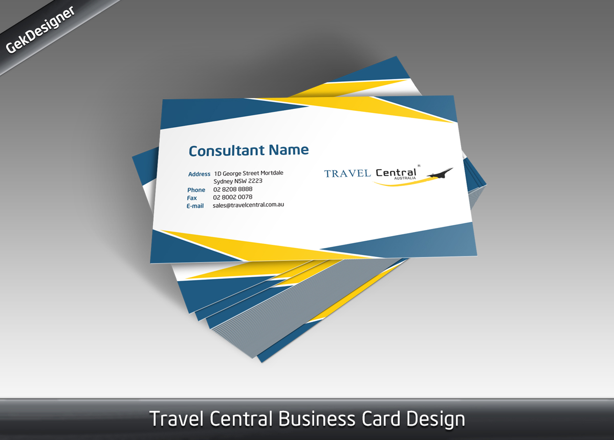 Business Card Design by gekgrfx for TRAVEL CENTRAL | Design #1324918