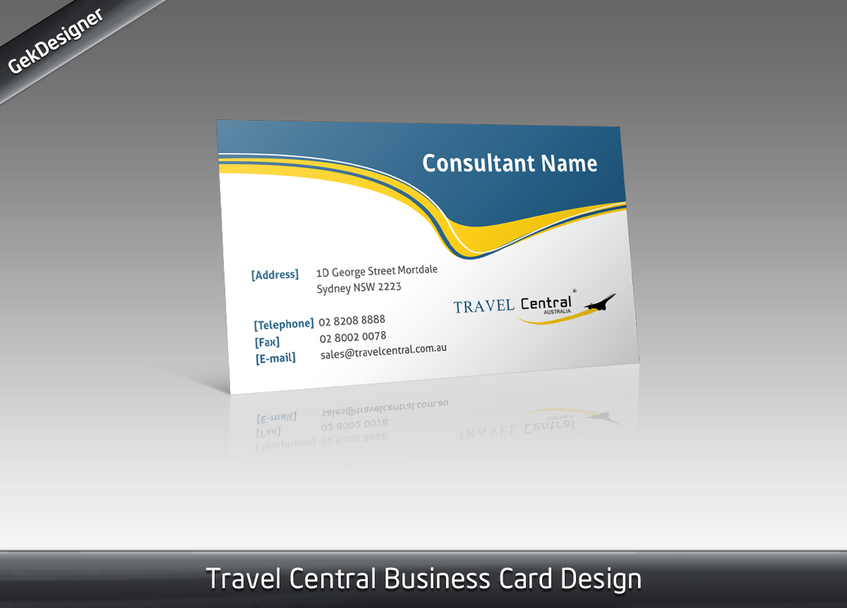 Business Card Design by gekgrfx for TRAVEL CENTRAL | Design #1324919