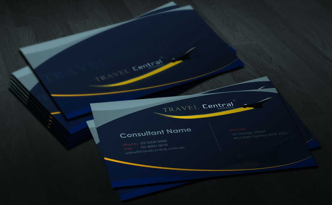 Design de Carte de Visite par GraphicSolver pour TRAVEL CENTRAL | Design #1320099