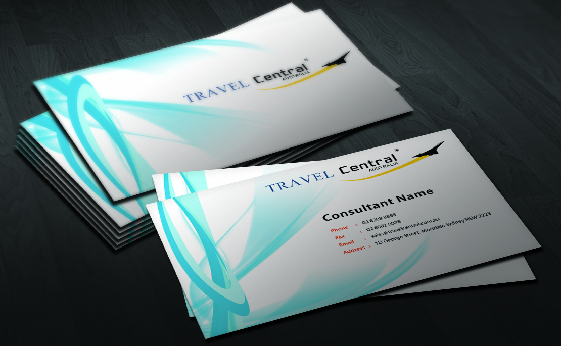 Design de Carte de Visite par GraphicSolver pour TRAVEL CENTRAL | Design #1339840