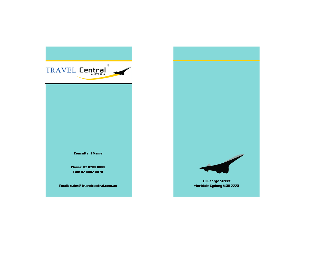 Business Card Design by Elements of Design for TRAVEL CENTRAL | Design #1355842