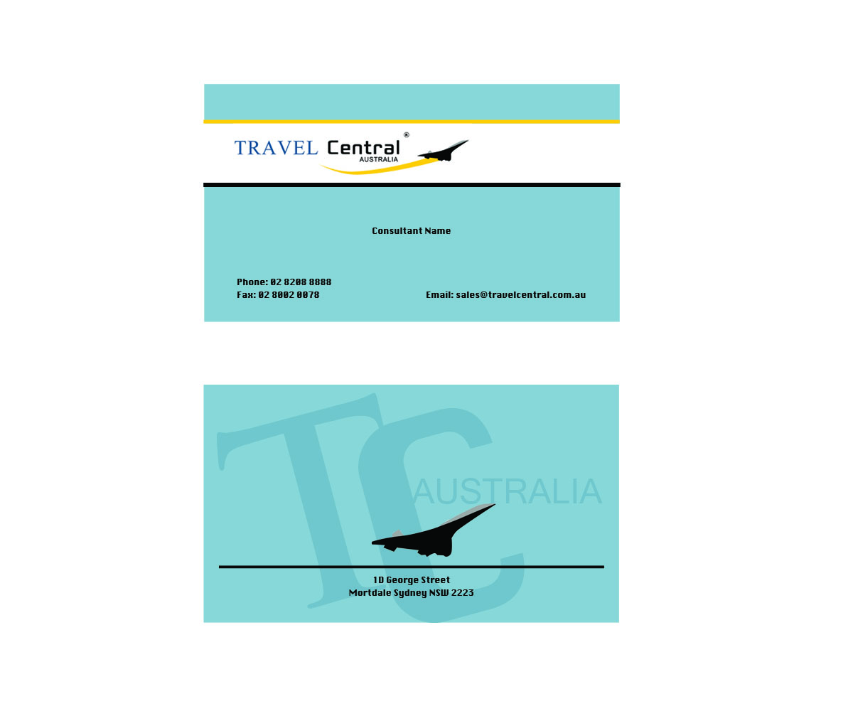 Business Card Design by Elements of Design for TRAVEL CENTRAL | Design #1355849